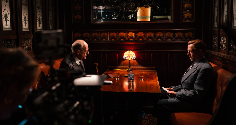 Christopher Lloyd as Dr. Harry Price and Simon Pegg as Nandor Fodor in a scene from