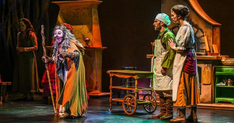 Kimmi Johnson (far left), Jeni Hacker, Melissa Whitworth, and Ben Liebert in Slow Burn Theatre's 