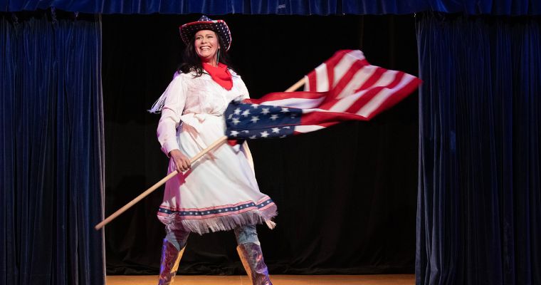 Anna Lise Jensen as Alicia in playwright Larissa FastHorse's enlightening and as entertaining “The Thanksgiving Play.” (Photo courtesy of Magnus Stark)