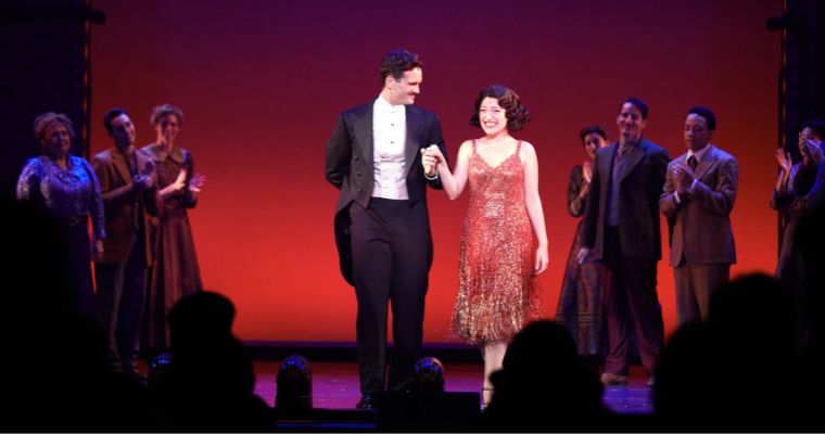 Stephen Mark Lukas as Nick Arnstein and Katerina McCrimmon as Fanny Brice in the First National Touring Company of Funny Girl. Photo by: Corey Martineau