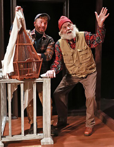 Conor Walton as Blake and Michael Gioia as Maynard in the Actors' Playhouse production of 