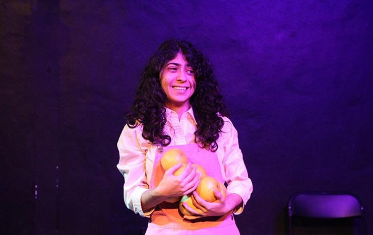 Florida International University theater student Charisma Jolly stars in her play about comedian Gilda Radner (Photo by Juan Gamero)