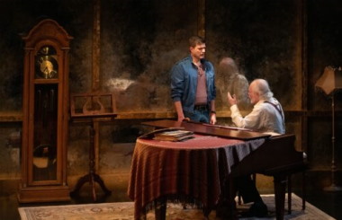 Teddy Warren as Stephen Hoffman and Keith Baker as Professor Mashkan in 