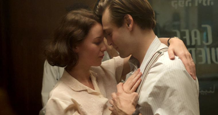 Irina Starshenbaum as Shoshana Borochov and Douglas Booth as Tom Wilkin in a scene from 