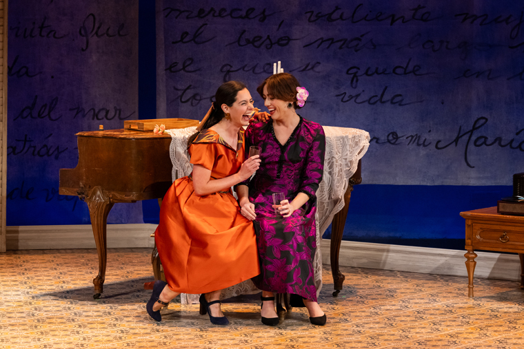 Stephanie Machado as Sofia, left, and Thais Menendez as Maria Celia in the Miami New Drama production of Nilo Cruz's “Two Sisters and a Piano” at the Colony Theatre, Miami Beach, through Sunday, Feb. 18. (Photo by Morgan Sophia Photography)