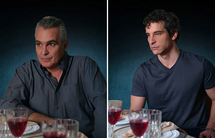 At left, Wayne LeGette plays Leo and, at right, Jeff Brackett plays Ben in Zoetic Stage's