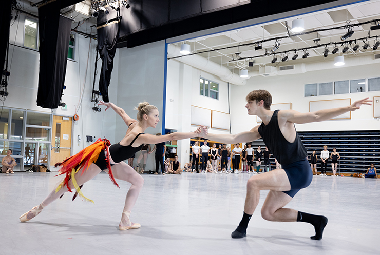 Dawn Atkins and Cameron Catazaro rehearse 