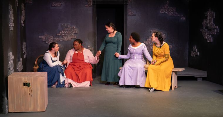 Adriana Caraballo, Brittany Nicholson, JaVonda Carter, Roderick Randle (center) Sara Jarrell, (back right bench) Amanda Ortega, Shana Goldman, (front right bench) Cameron Holder, and Sergio Tamayo. (Photo by Olimac Media)