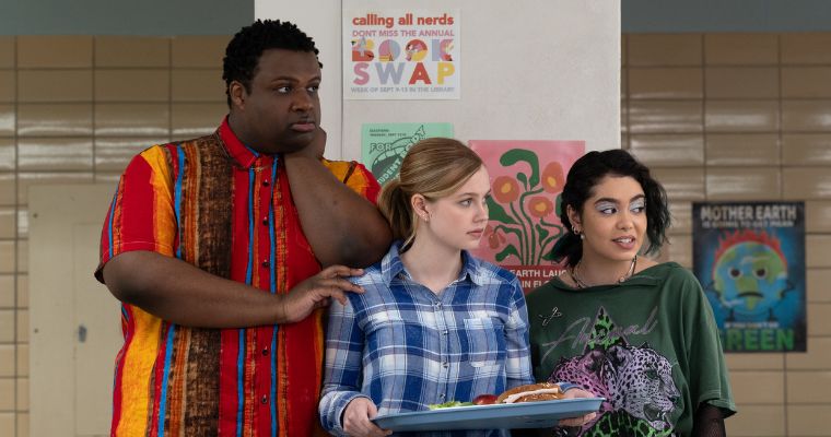 Jaquel Spivey as Damian, Angourie Rice as Cady Heron and Auli'i Cravalho as Janis in a scene from 