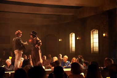 Oliver (Hallie Walker) meets the Artful Dodger (Staci Stout). (Photo by Giancarlo Rodaz)