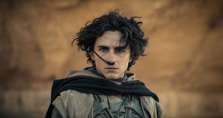 Timothée Chalamet as Paul Atreides in a scene from 