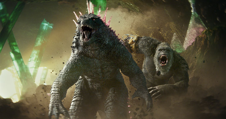 Godzilla and Kong in a scene from 