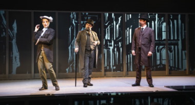 James Zannelli (center) and Brandon Morris (right) watch as Mark H. Dold plays hard-to-get Pauline. Photos taken by Magnus Stark