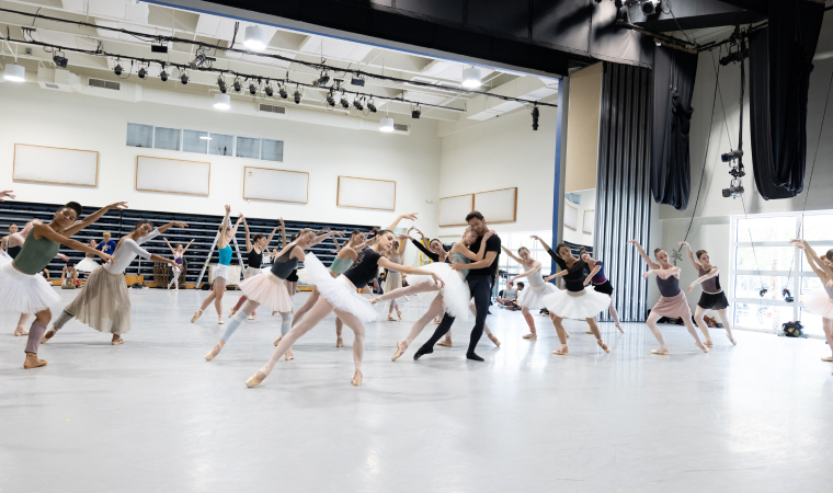 Miami City Ballet Dancers rehearsing Swan Lake. Choreography by Alexei Ratmansky. (Photo by Alexander Iziliaev)
