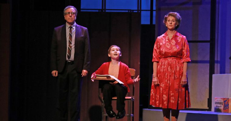 Peter Tedeschi, left as Grandpa Gellman and Patti Gardner, right, as Grandma Gellman with Franco Kiglies as Noah in 