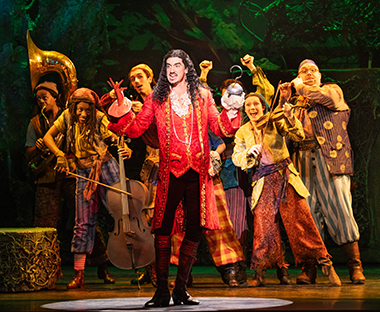 Cody Garcia as Captain Hook and the cast of 