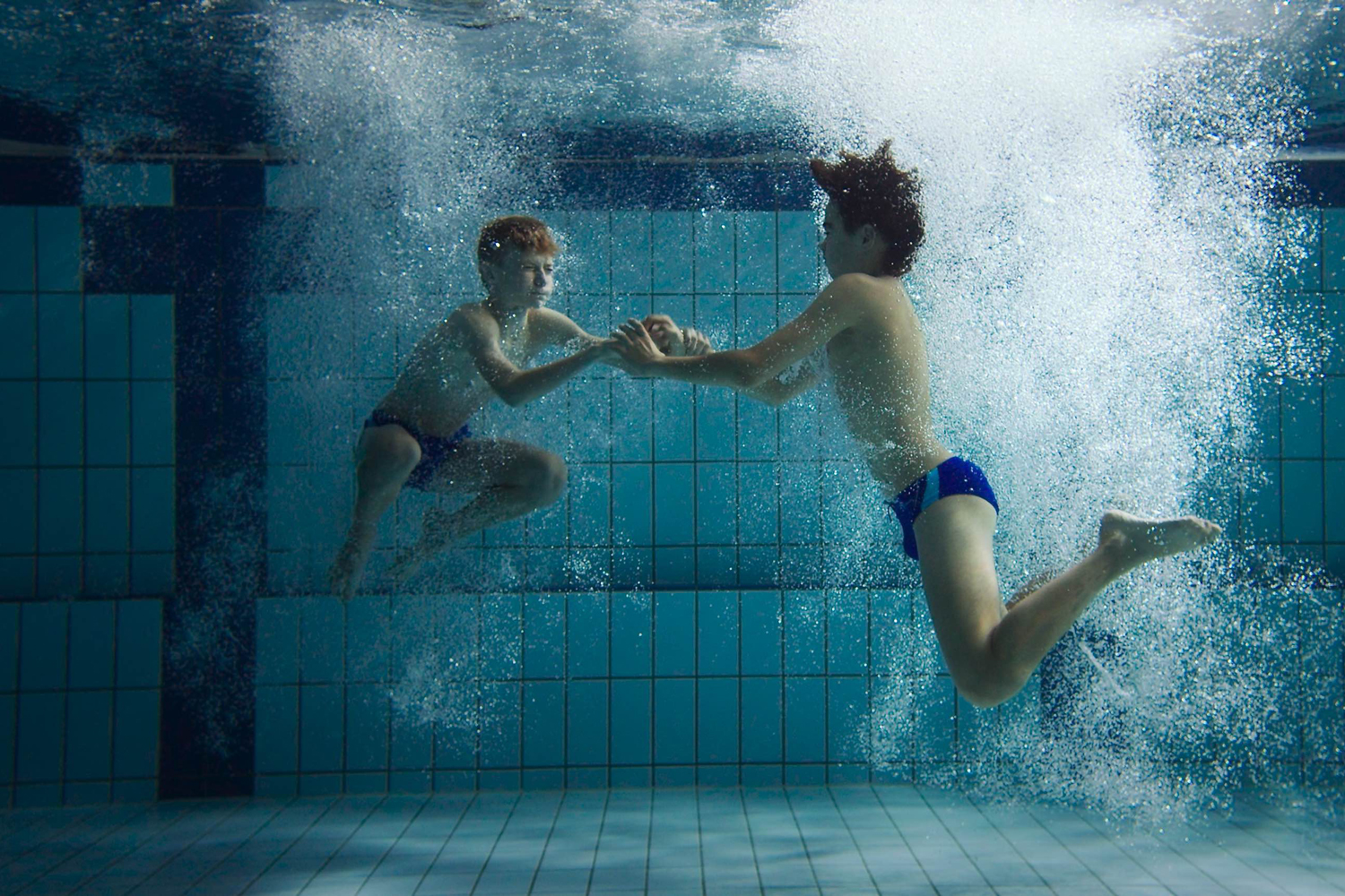 Thore Joris Harchut as Young Eli and Rowen Bloom Sargent as Young Yotam in a scene from
