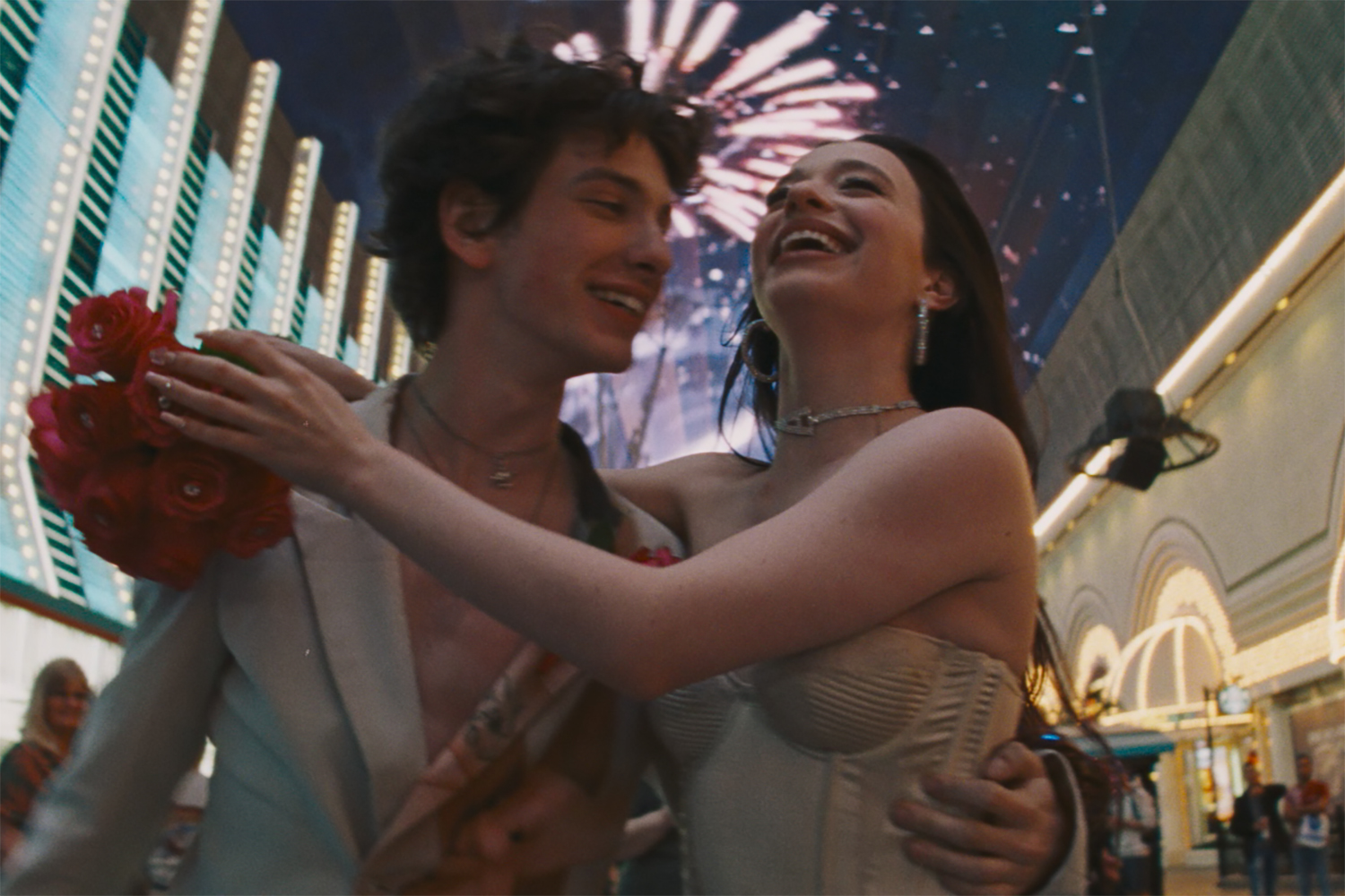 Mikey Madison as Ani and Mark Eydelshteyn as Ivan in a scene from