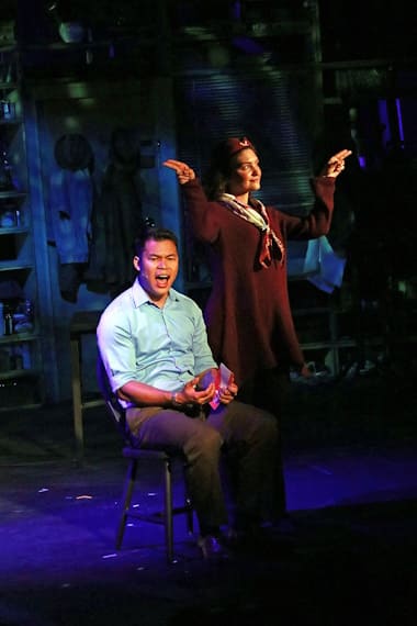 Nate Promkul plays Jon's lifelong friend, Michael, and Maria Bilbao is Jon's girlfriend, Susan, in the three character play