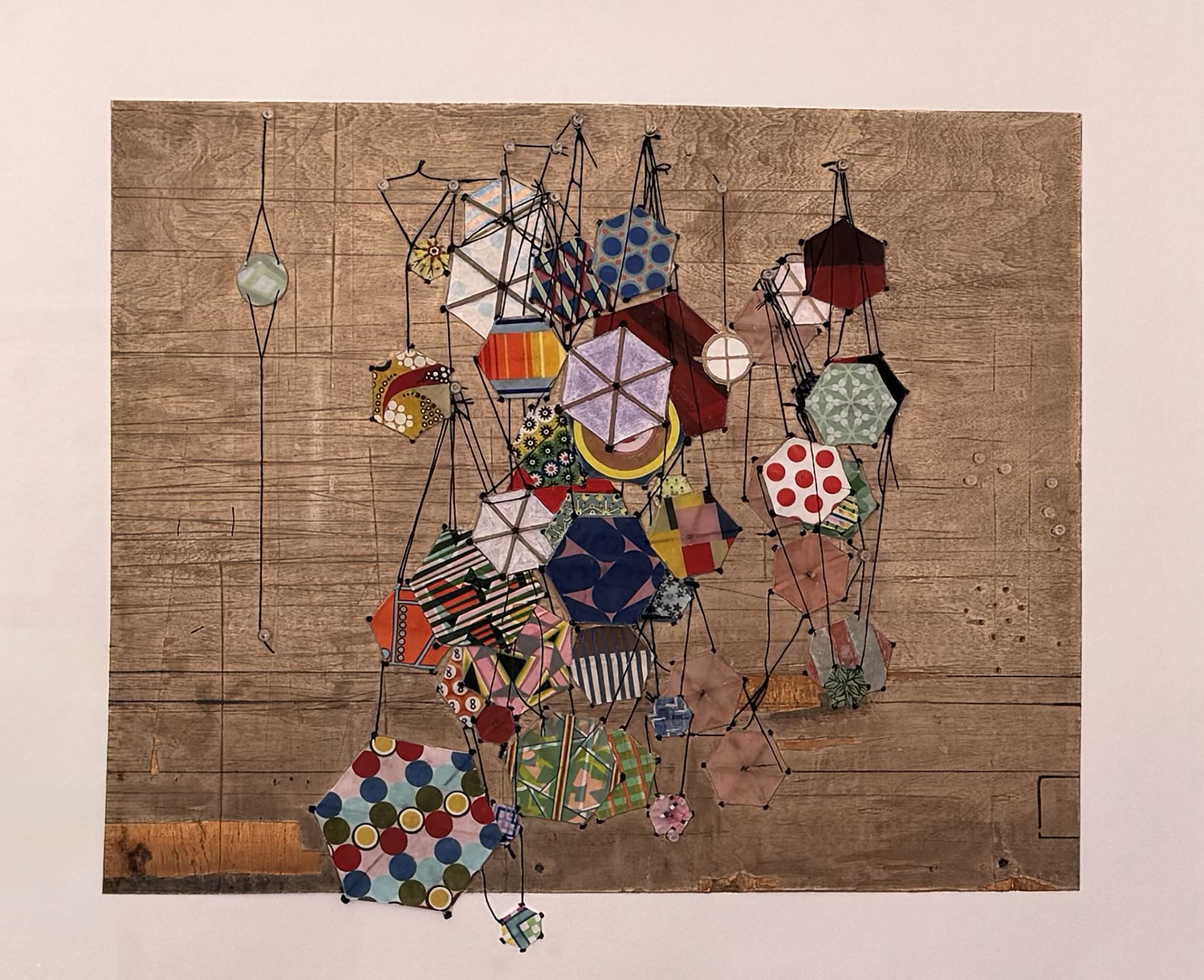 Tiny rooms and tender promises by Jacob Hashimoto at INK (Mixographia) (Photo by Irene Sperber)