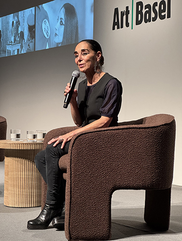 Shirin Neshat at CONVERSATIONS Art Basel (Photo by Irene Sperber)