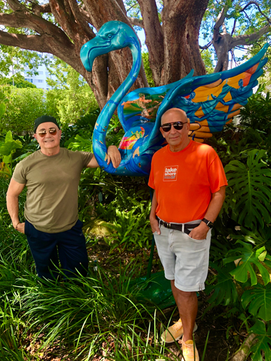 Noel Suarez with Harvey J. Burstein and the flamingo 