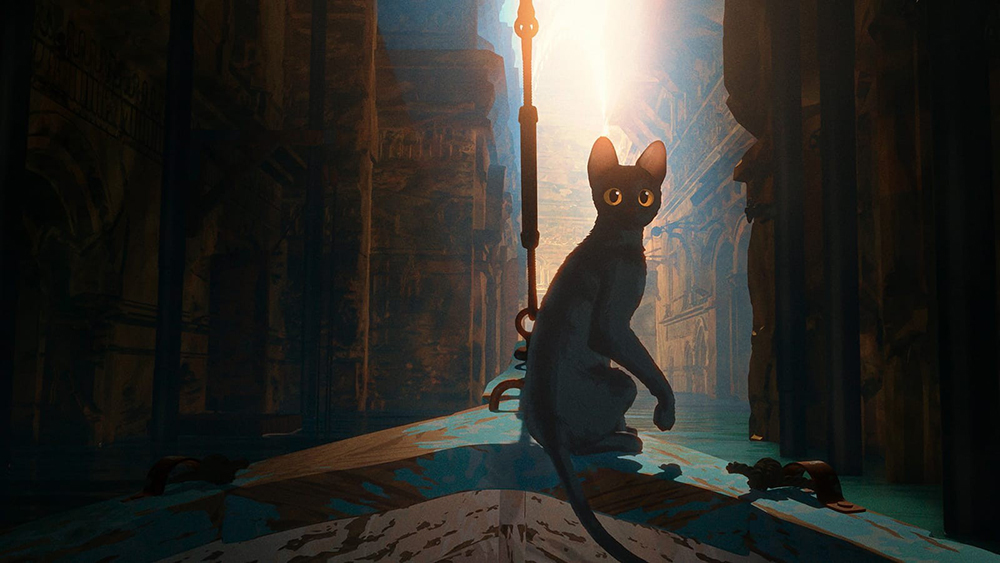 Cat is in a sinking situation in the animated feature