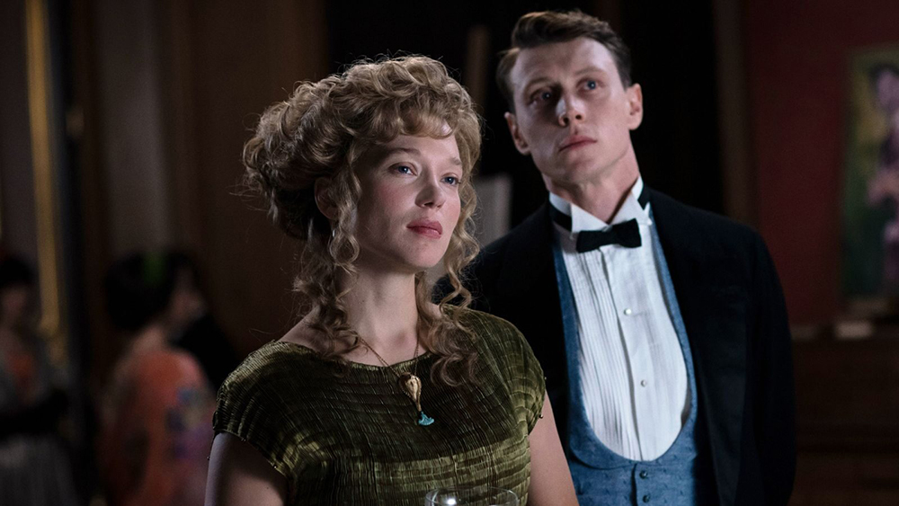 Léa Seydoux as Gabrielle and George MacKay as Louis in a scene from