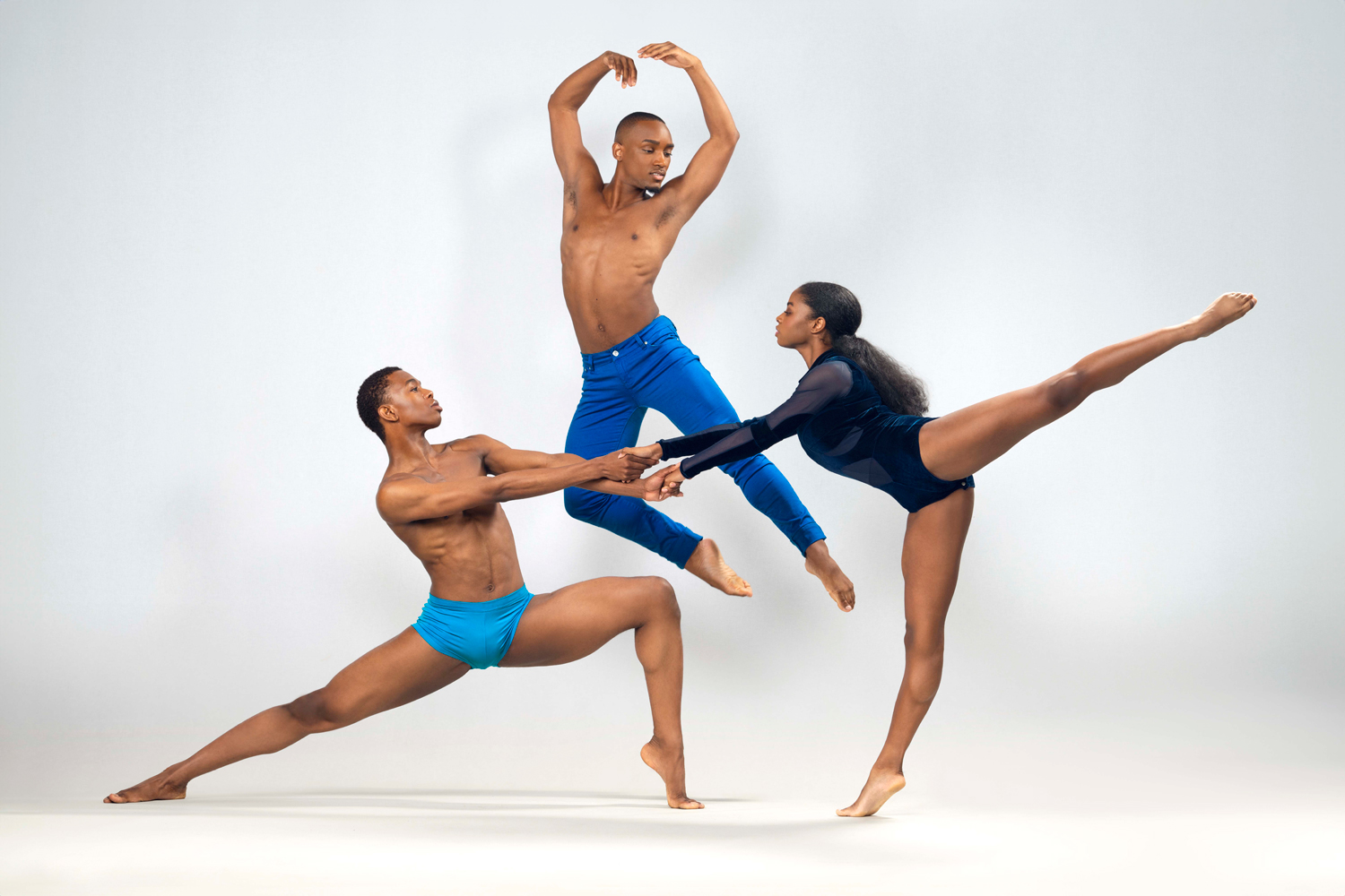 Ailey II dancers Corinth Moulterie, Alfred L. Jordan II, and Kiri Moore. (Photo by Nir Arieli)