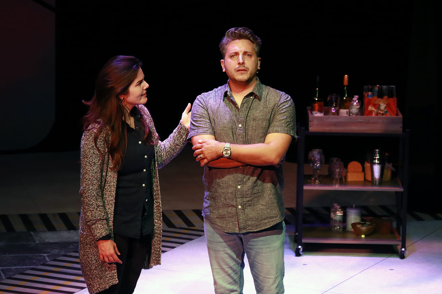 Rachel Watson (Gaby Tortoledo) consoles a troubled Scott Hipwell (Ryan Didato).