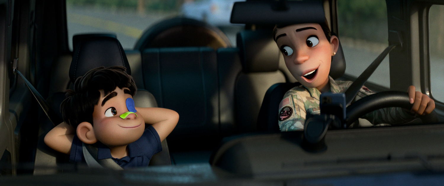 Elio (voice of Yonas Kibreab) and Olga Solís (voice of Zoe Saldaña) in a scene from “Elio.” (Photo courtesy of Disney/Pixar)