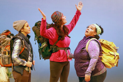 Elizabeth Price as Sophie, Anna Lise Jensen as Monica, and Kareema Khouri as Paula in Actors' Playhouse's U.S. premiere of Peter Quilter's “Step By Step.” (Photo by Alberto Romeu, courtesy of Actors' Playhouse)