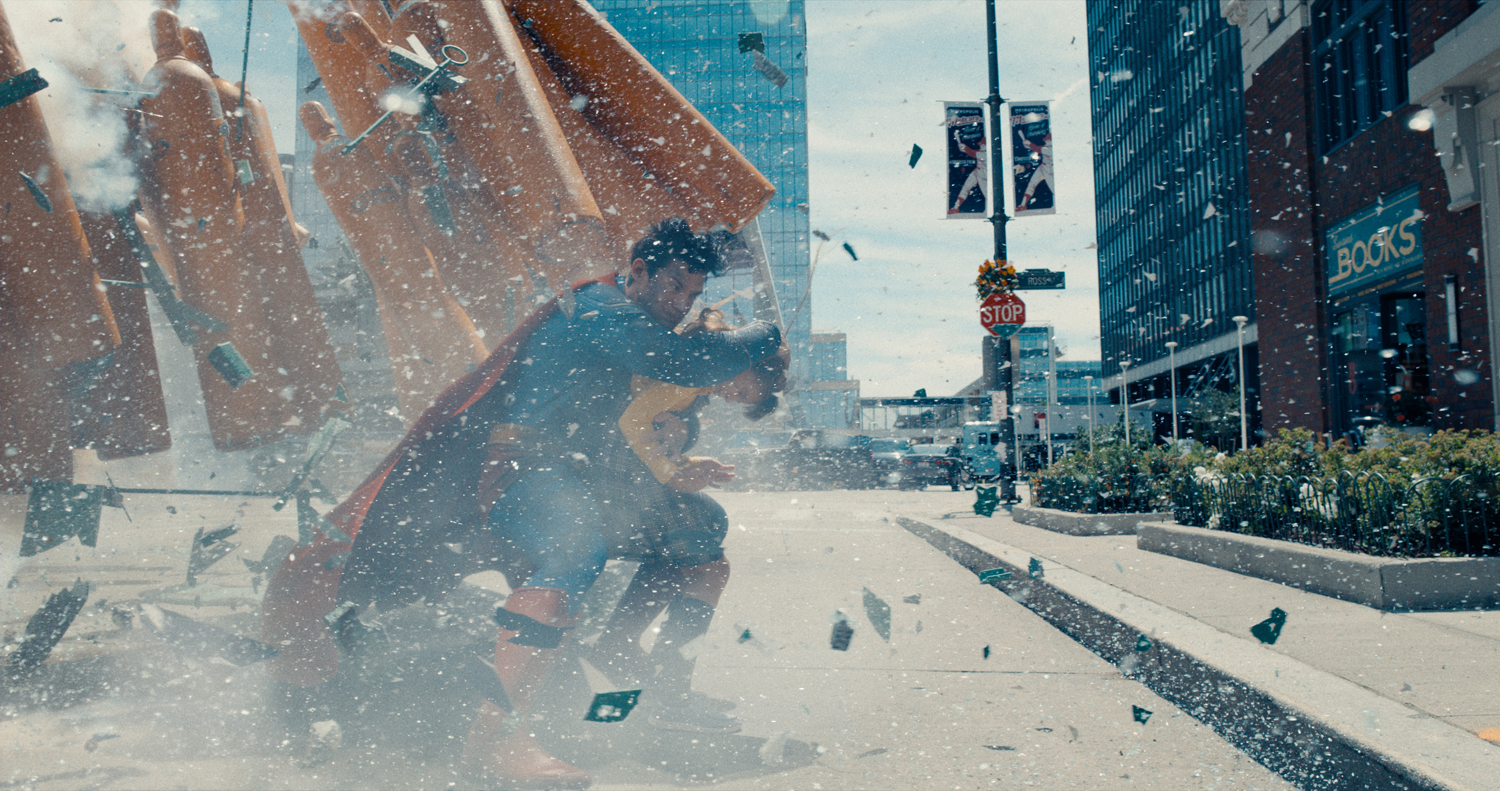 David Corenswet as Superman in a scene from