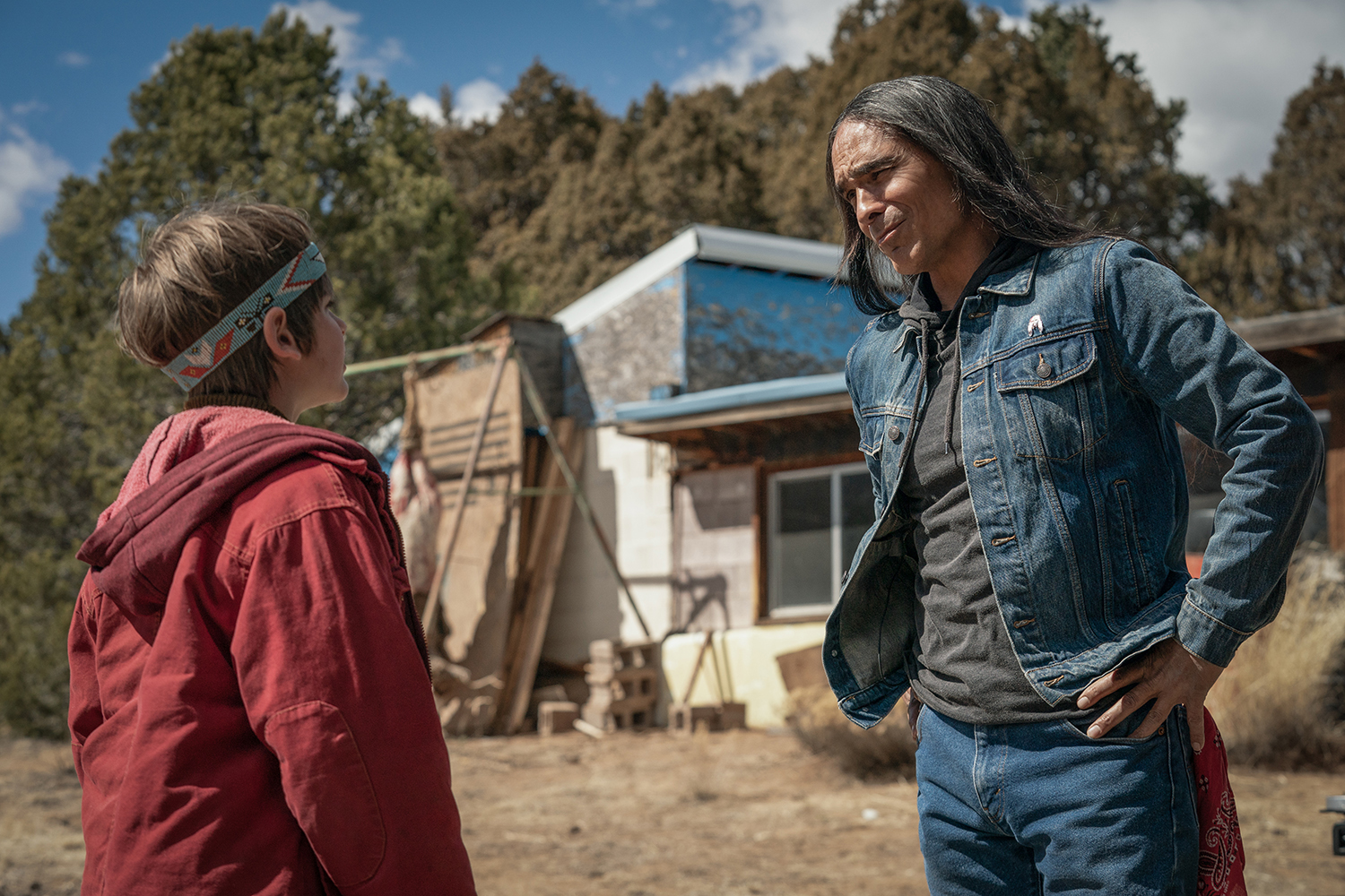 Gavin Maddox Bergman as Cal Starr and Zahn McClarnon as Ghost Eye in a scene from 