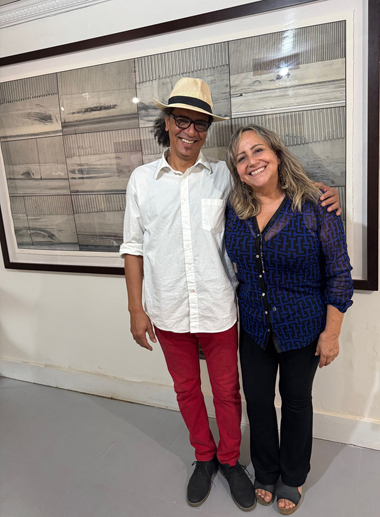 Artist in Residence Ramón Williams with AAF co-founder and curator Adriana Herrara, Miami Photographic Observatory. (Photo by Irene Sperber)