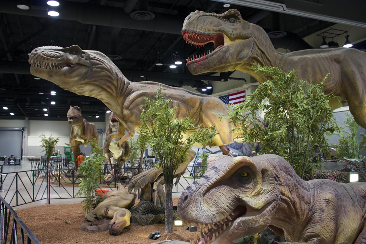 The Tyrannosaurus group at Quest Fest are lifelike.