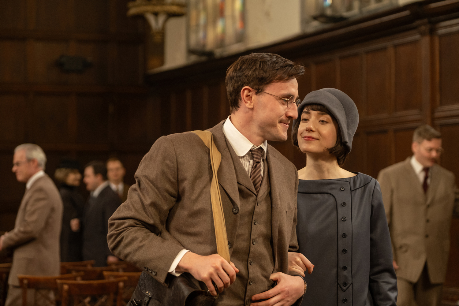 Paul Mescal as Lionel Worthing and Emma Canning as Clarissa Roux in a scene from 