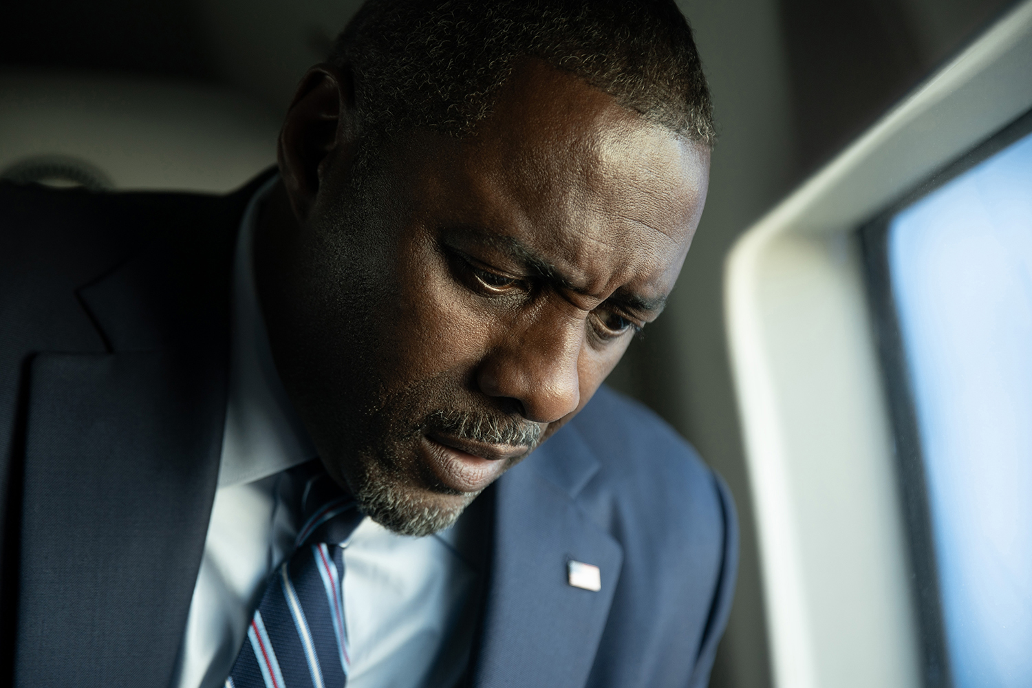 Idris Elba as the President of the United States in a scene from 