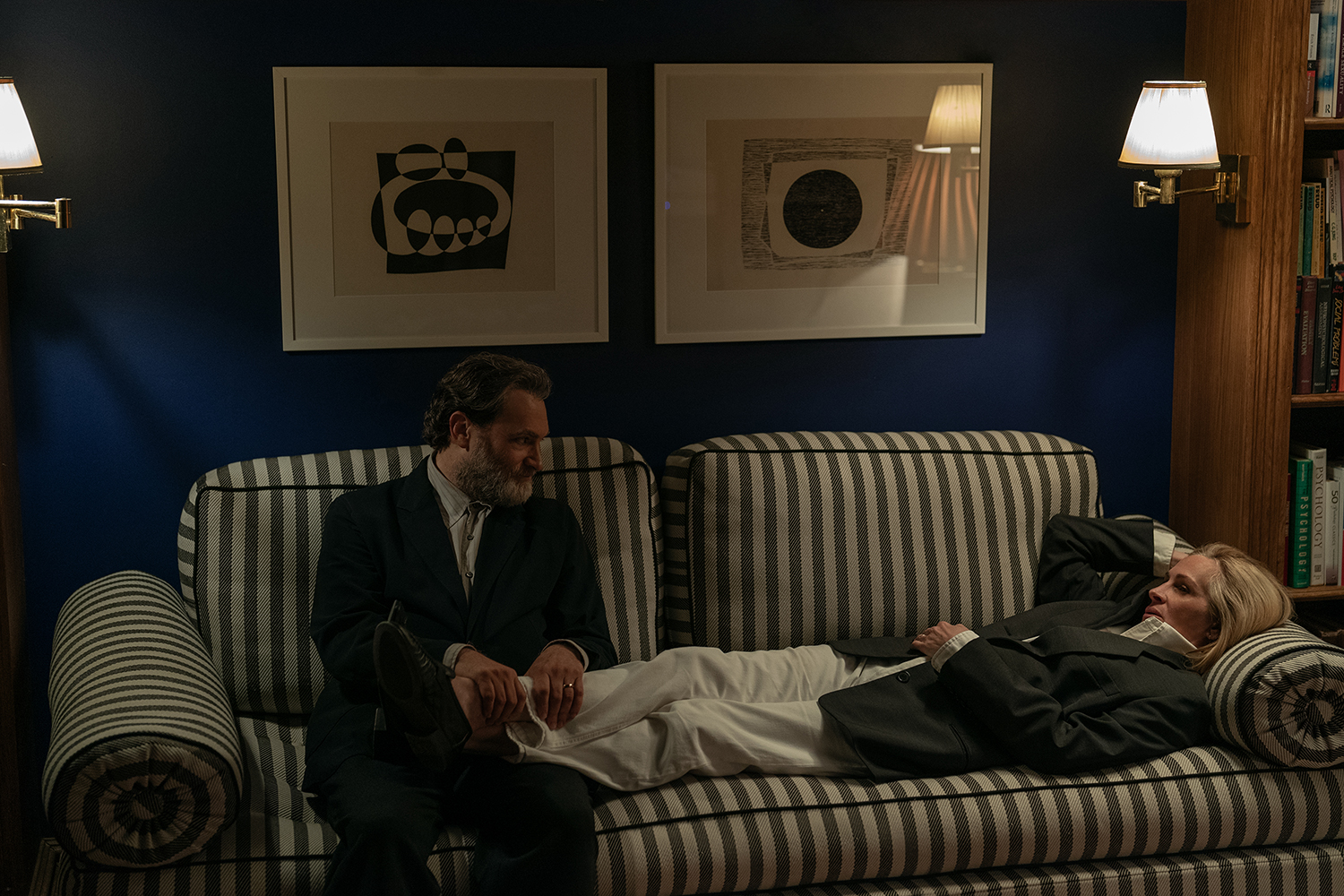 Michael Stuhlbarg as Frederik Imhoff and Julia Roberts as Alma Imhoff in a scene from