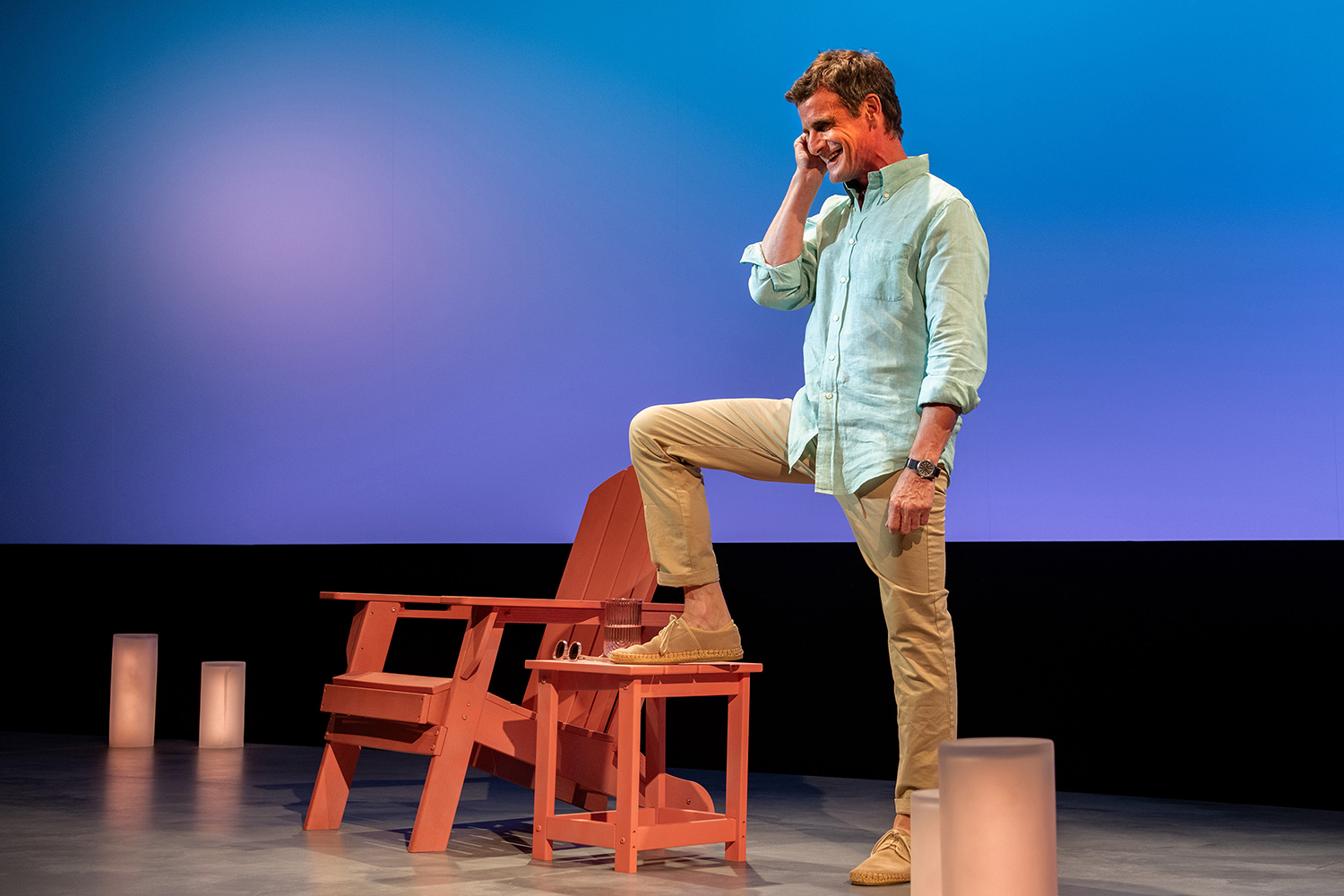 Mark H. Dold performs nearly 20 characters in David Cale's play