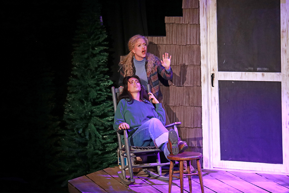 Shelby (Kimberly Doreen Burns) comforts Percy (Emily Van Vliet Perea) in Actors' Playhouse's production of