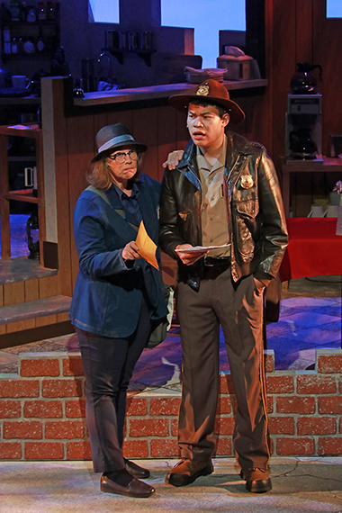 Effy Krayneck (Kimberly Doreen Burns) and Sheriff Joe Sutter (Nate Promkul). (Photo by Alberto Romeu)