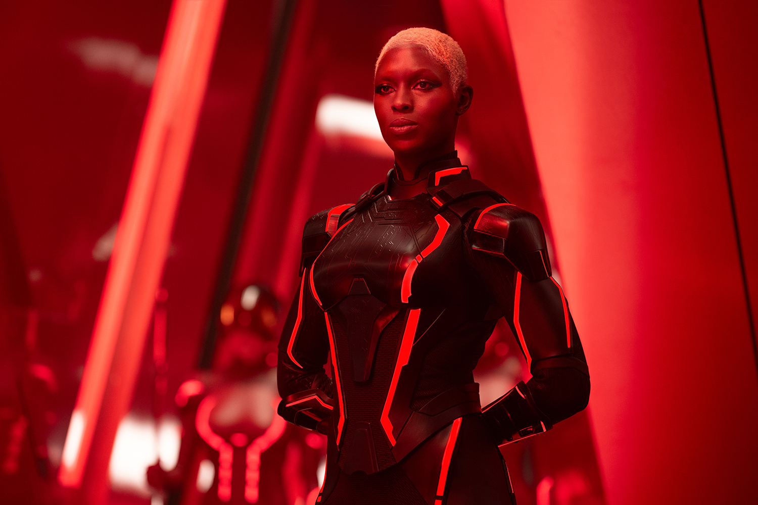 Jodie Turner-Smith as Athena in a scene from 