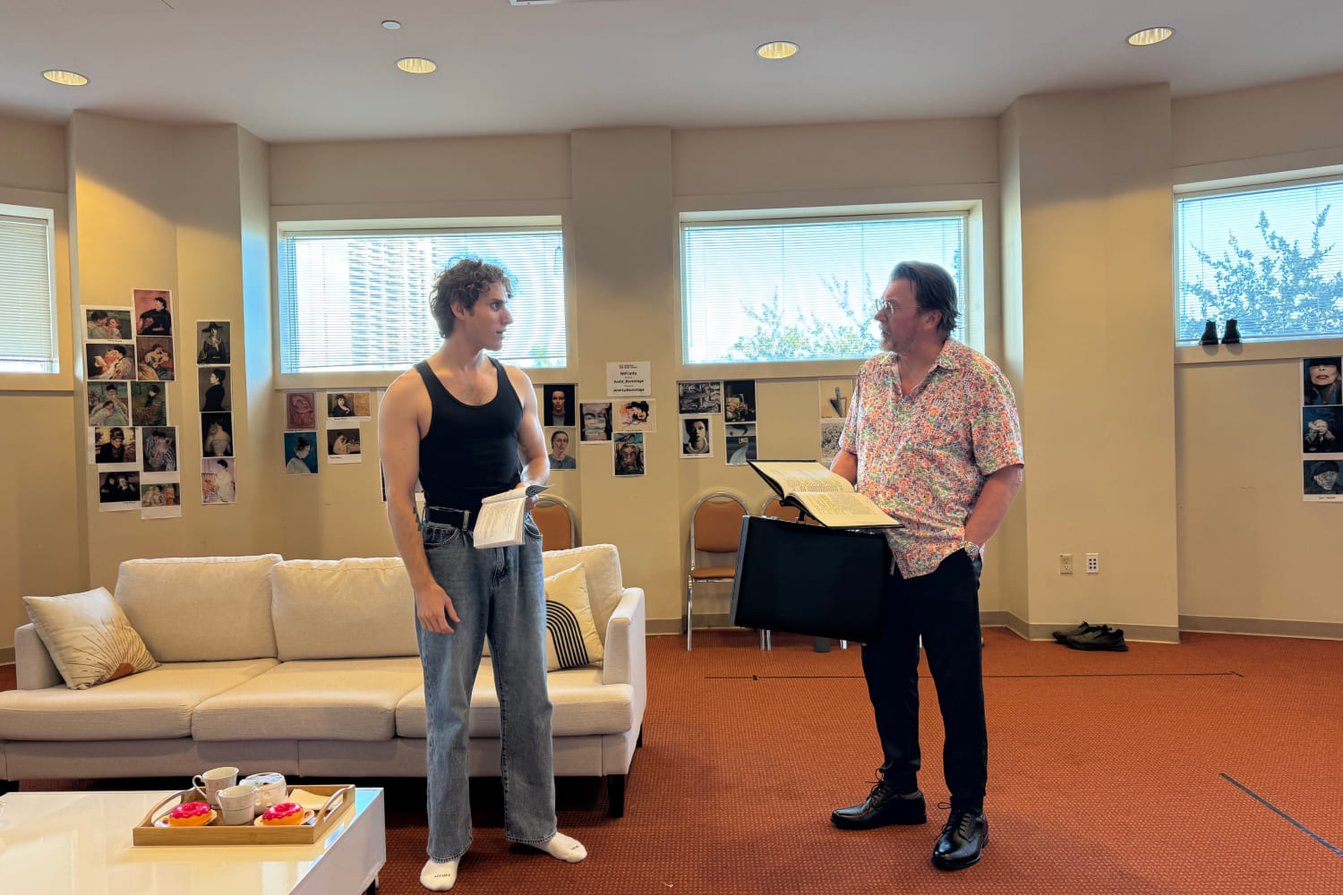 Davis Parks and Steven G. Anthony during rehearsal for Zoetic Stage's 