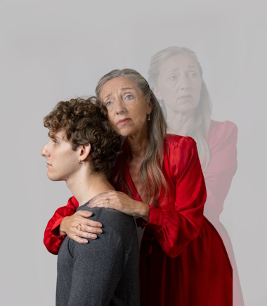 Davis Parks and Jeni Hacker in Zoetic Stage's production of Florian Zeller's 