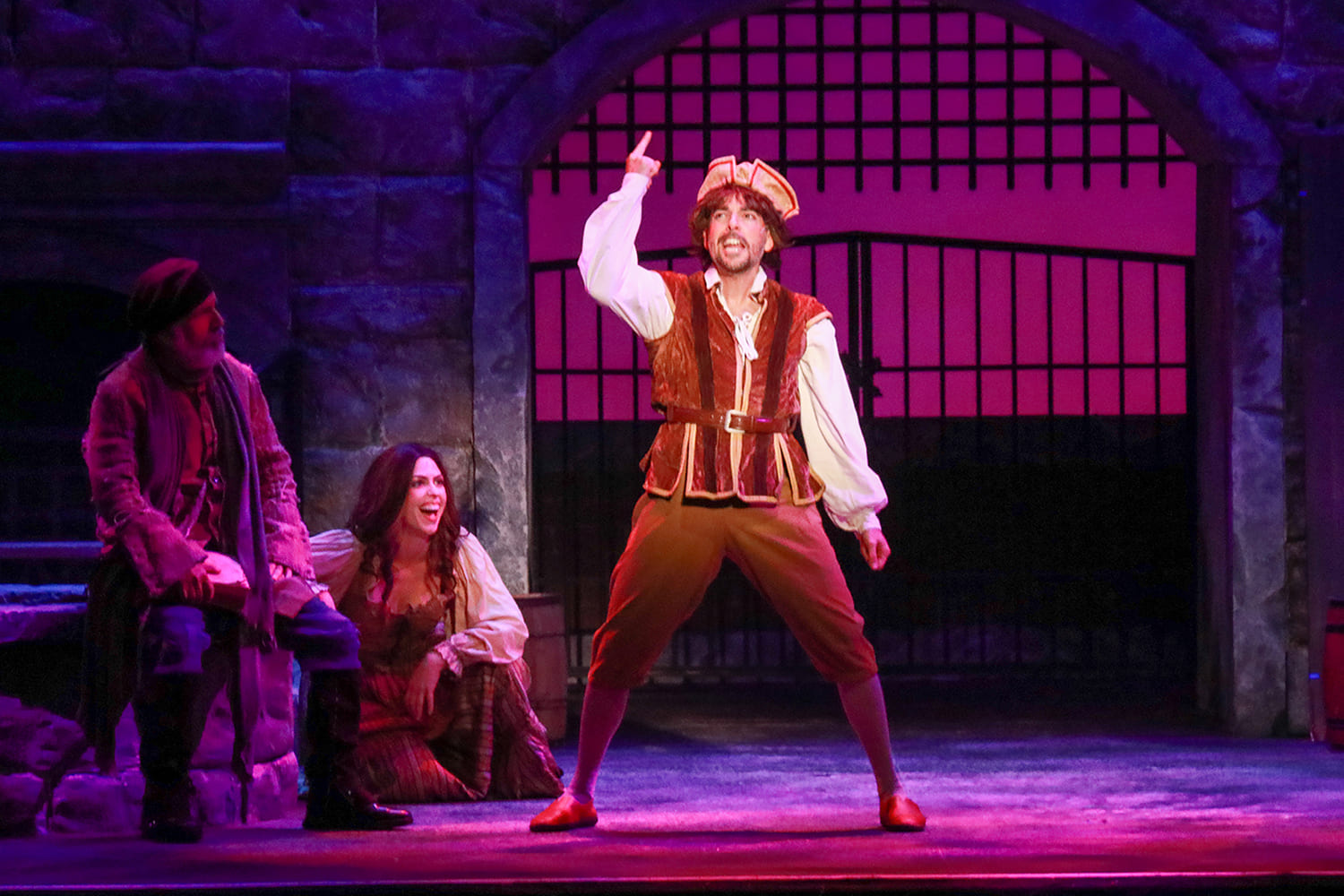 Paul Louis-Gonzalez, Carolina Ordonez, and Jose Luaces in Actors' Playhouse's production of 