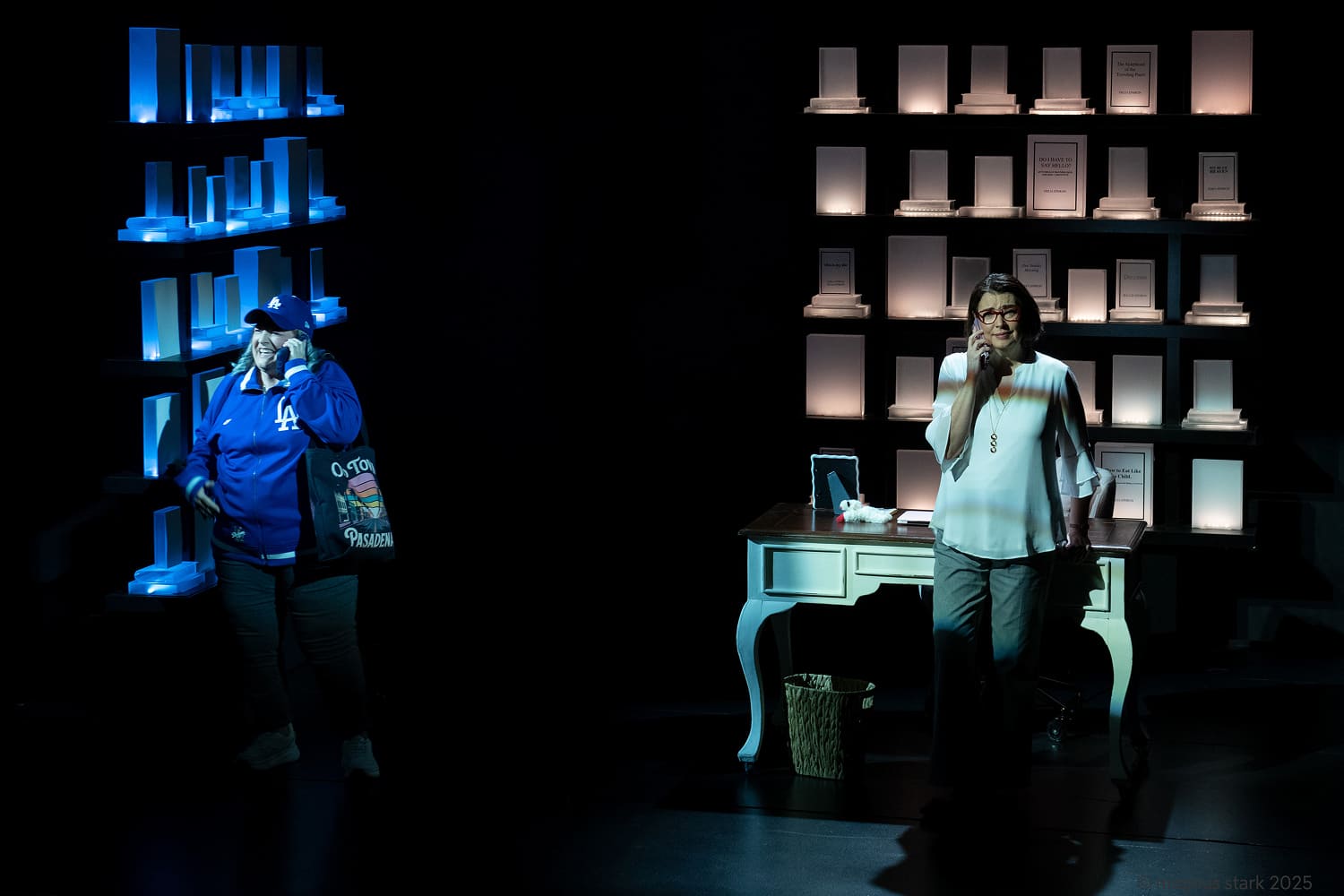 Margot Moreland as one of Delia Ephron's friends and Dalia Aleman as Delia Ephron. (Photo by Magnus Stark Photography)