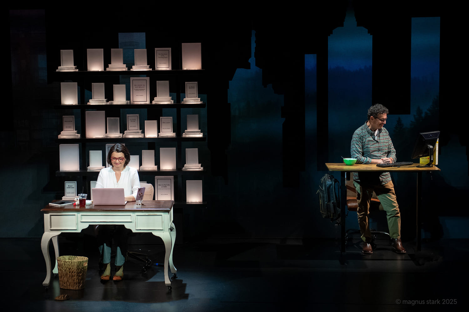 Dalia Aleman as Delia Ephron and Stephen Schnetzer as Peter. (Photo by Magnus Stark Photography)