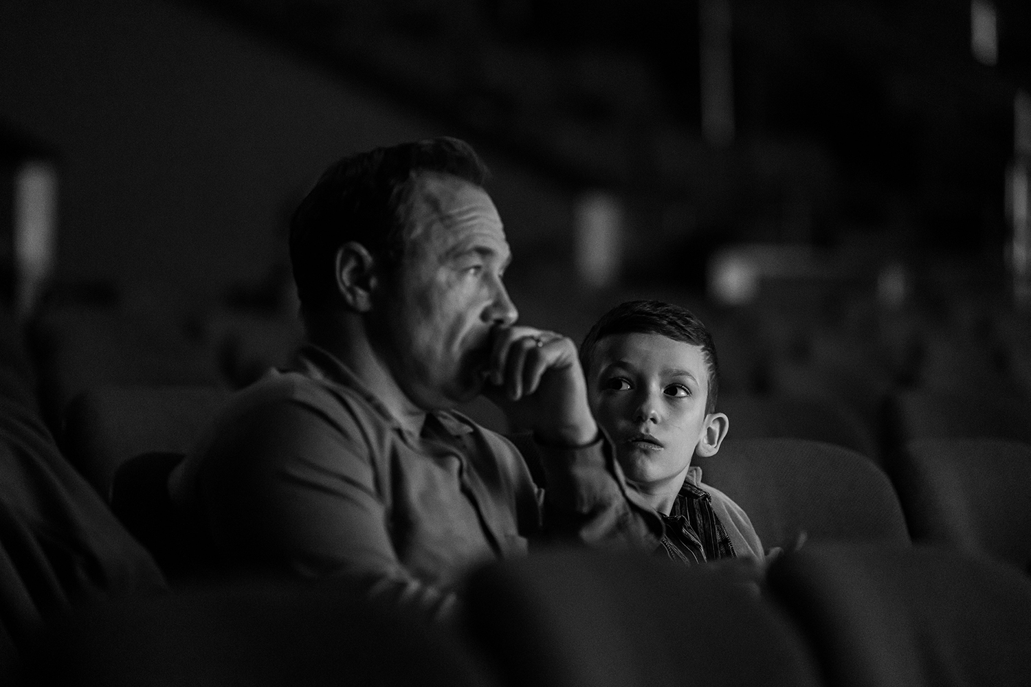 Stephen Graham as Douglas Dutch Springsteen and Matthew Anthony Pellicano Jr. as Young Bruce in a scene from 