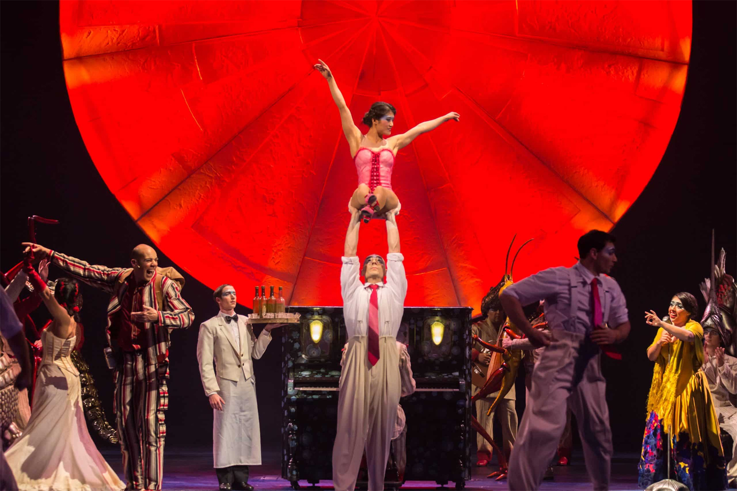 The Adagio act has acrobats performing intricate flips during Cirque du Soleil's 